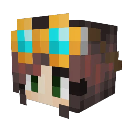 Elwyine Minecraft avatar head, 3D render