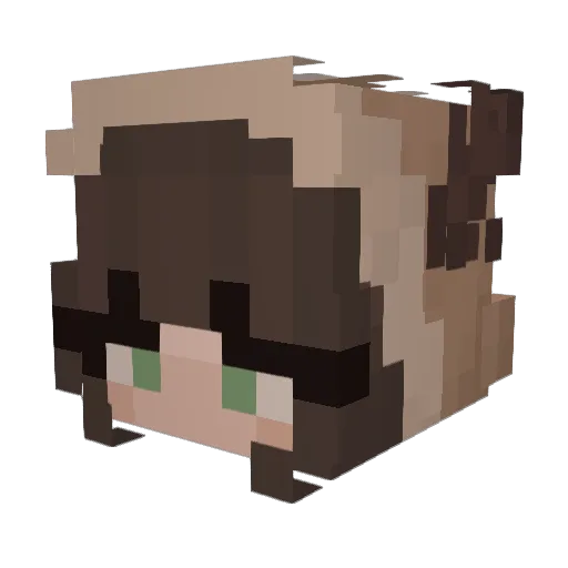 Elxkra Minecraft avatar head, 3D render
