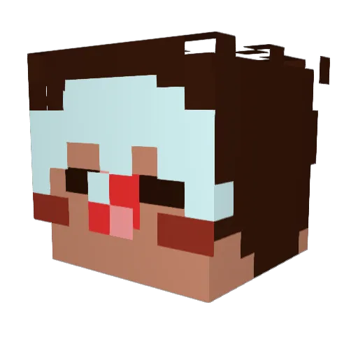 Elxouille Minecraft avatar head, 3D render