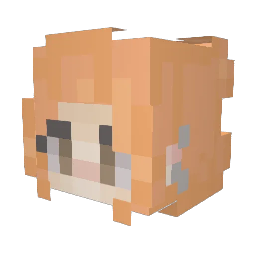 Ely Minecraft avatar head, 3D render