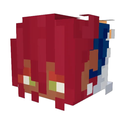 ElyBeli Minecraft avatar head, 3D render