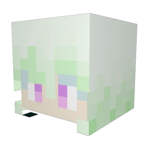 Elycien Minecraft avatar head, 3D render