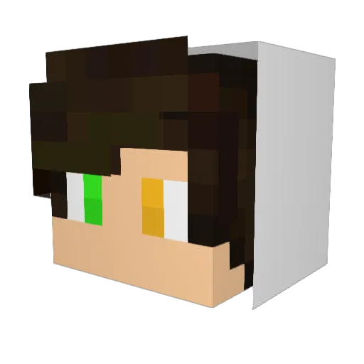 Elycra Minecraft avatar head, 3D render