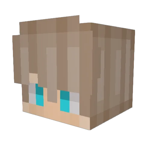 Elykoo Minecraft avatar head, 3D render