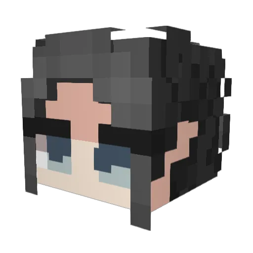 Elymara Minecraft avatar head, 3D render