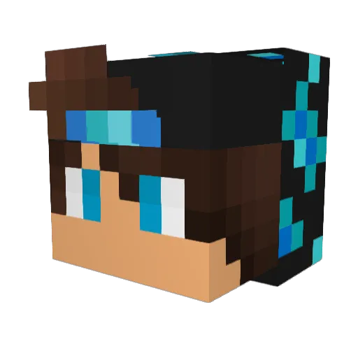 ElynRain Minecraft avatar head, 3D render