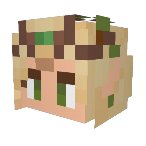 Elyrii Minecraft avatar head, 3D render