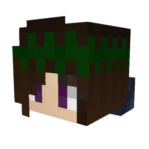 Elyrin Minecraft avatar head, 3D render