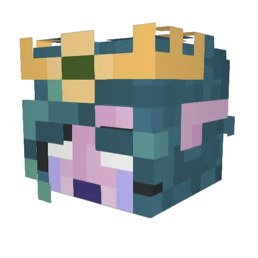 Elyron Minecraft avatar head, 3D render