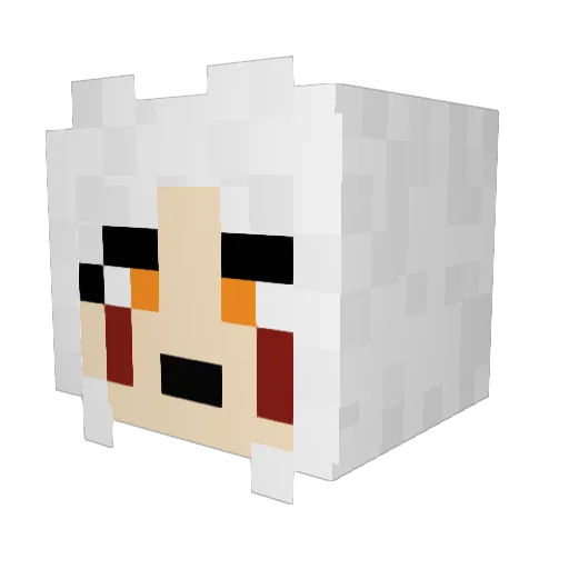 Elysande Minecraft avatar head, 3D render
