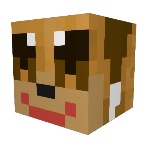 Elyses Minecraft avatar head, 3D render