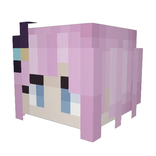 Elysiaaaaaaaaa Minecraft avatar head, 3D render