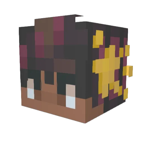 Elysiaxo Minecraft avatar head, 3D render