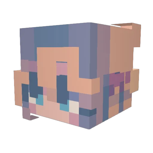 Elysiula Minecraft avatar head, 3D render