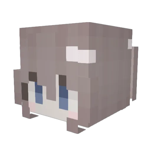 Elysshi Minecraft avatar head, 3D render