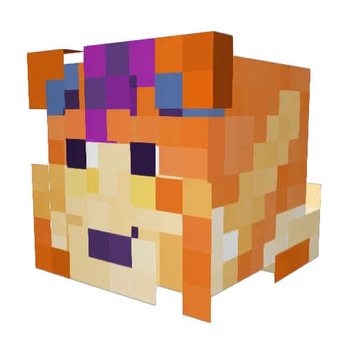 Elystral Minecraft avatar head, 3D render