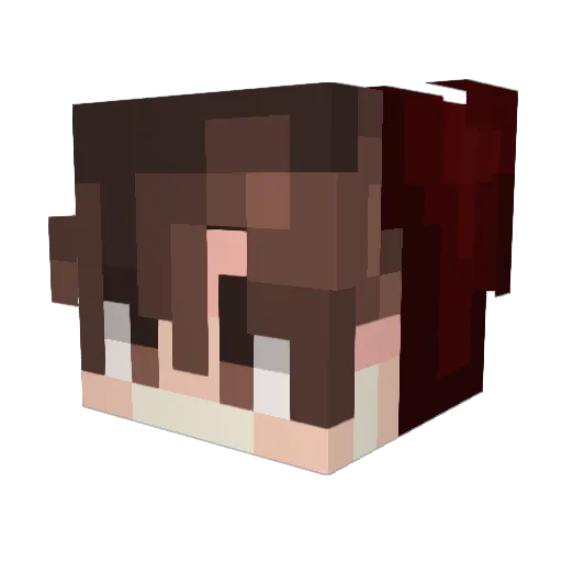 Elytia Minecraft avatar head, 3D render
