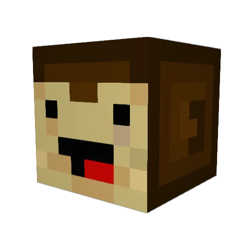 Elyuksio Minecraft avatar head, 3D render