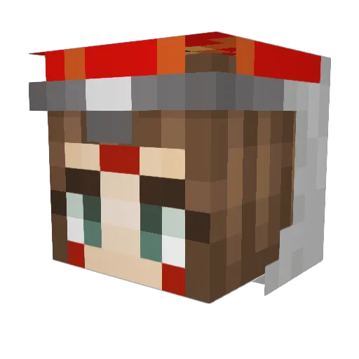 Elzak Minecraft avatar head, 3D render