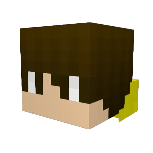 Elzapat Minecraft avatar head, 3D render