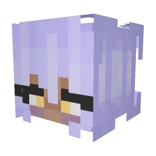 Elzariia Minecraft avatar head, 3D render