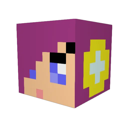 Elzhi Minecraft avatar head, 3D render