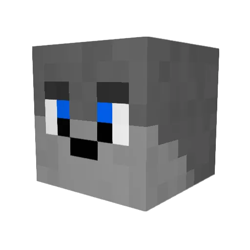 Elzibet Minecraft avatar head, 3D render