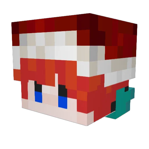 Elzq Minecraft avatar head, 3D render