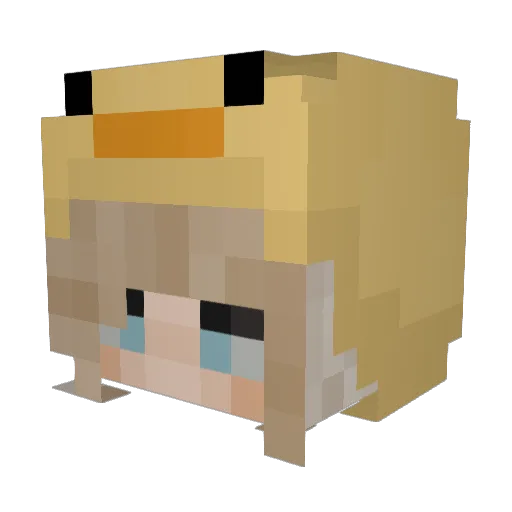 Elzuu Minecraft avatar head, 3D render