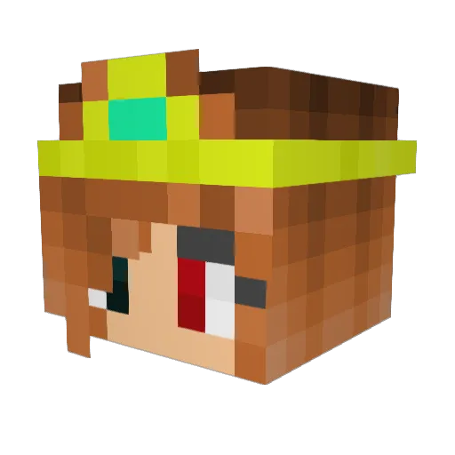 Em3ly Minecraft avatar head, 3D render