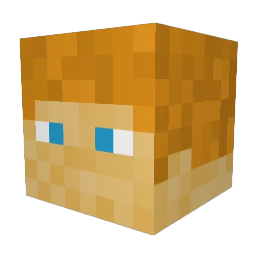 EmLauDi Minecraft avatar head, 3D render