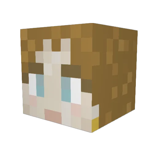 EmLouise Minecraft avatar head, 3D render