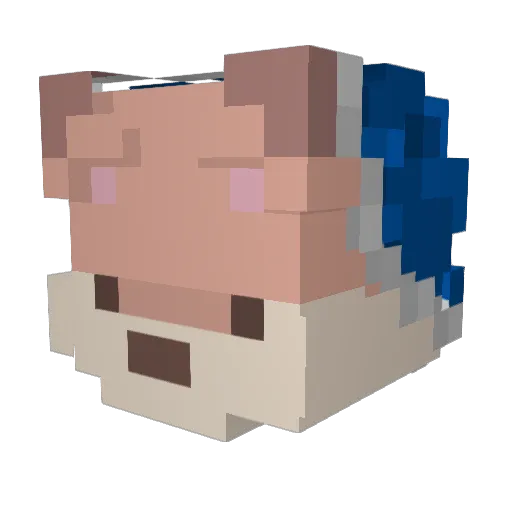 EmTheEgg703 Minecraft avatar head, 3D render