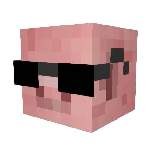 Em_Hug Minecraft avatar head, 3D render