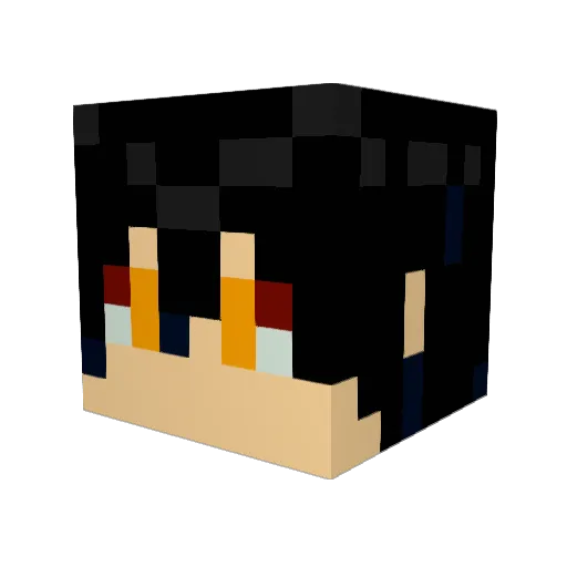 Emadao Minecraft avatar head, 3D render