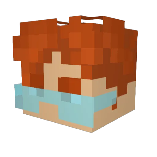 Emande Minecraft avatar head, 3D render