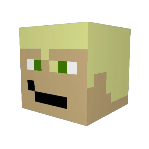 EmanuelShark Minecraft avatar head, 3D render