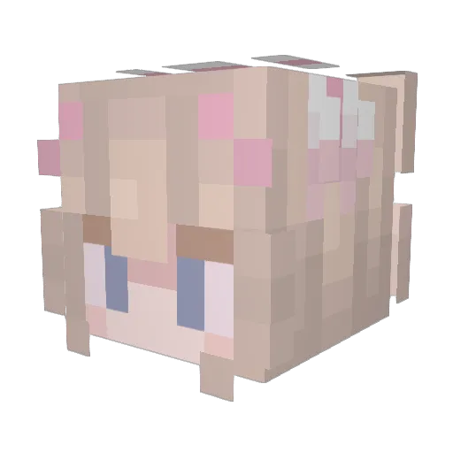 EmaryBored Minecraft avatar head, 3D render