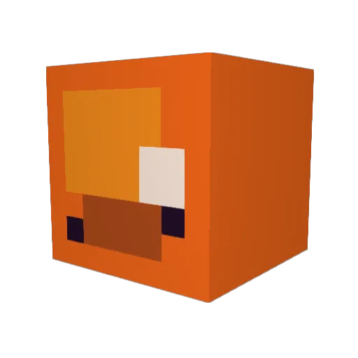Emashed Minecraft avatar head, 3D render