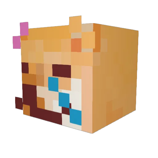 Emasssss Minecraft avatar head, 3D render