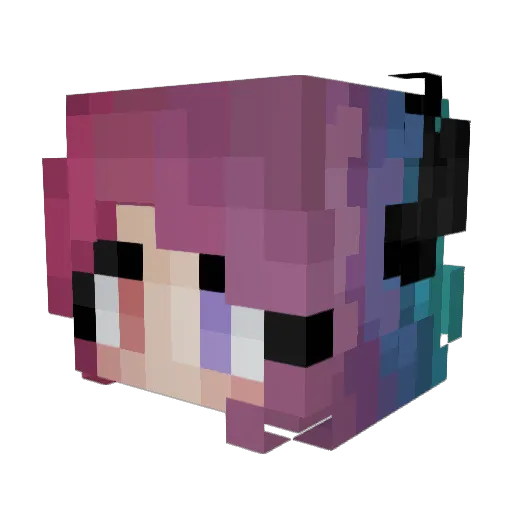 EmatiaAtios Minecraft avatar head, 3D render