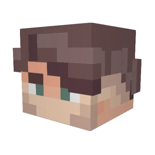 Ematt_02 Minecraft avatar head, 3D render