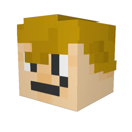 Embeiii Minecraft avatar head, 3D render