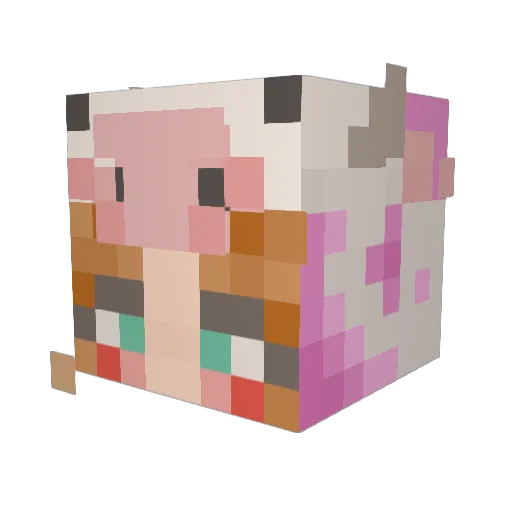 EmberHeather Minecraft avatar head, 3D render