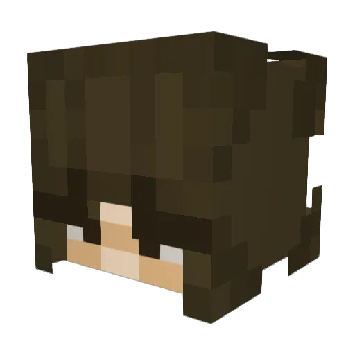 EmberMaze Minecraft avatar head, 3D render