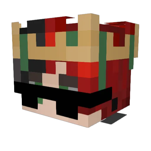 EmberOra Minecraft avatar head, 3D render