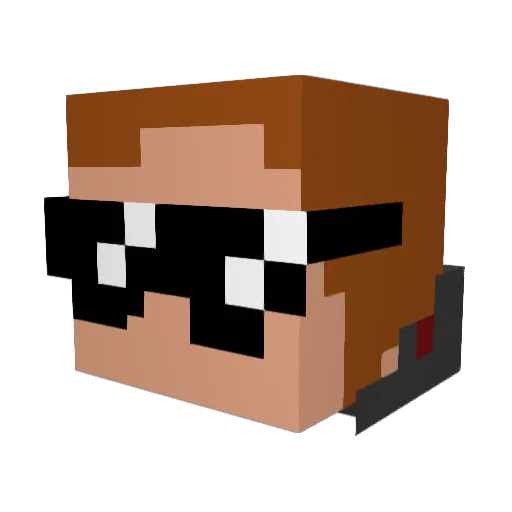 EmberRouge Minecraft avatar head, 3D render