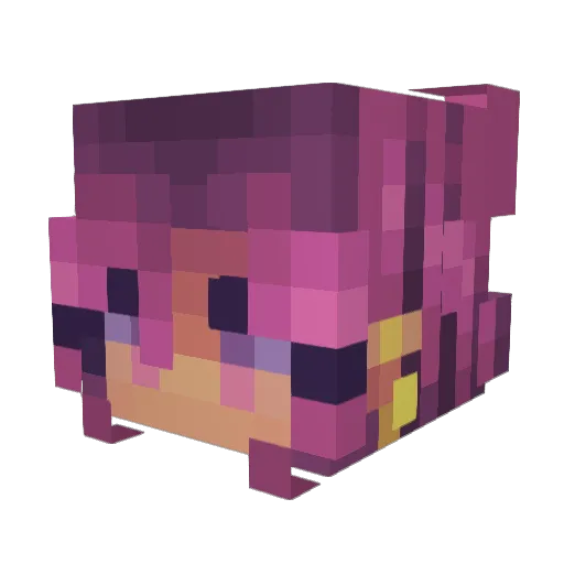 EmberTailsGaming Minecraft avatar head, 3D render