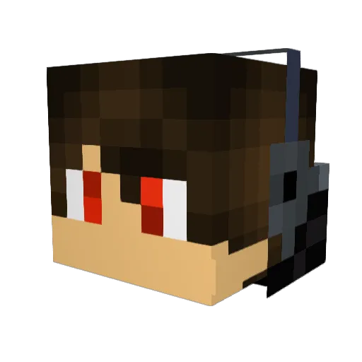 EmberWolf545 Minecraft avatar head, 3D render