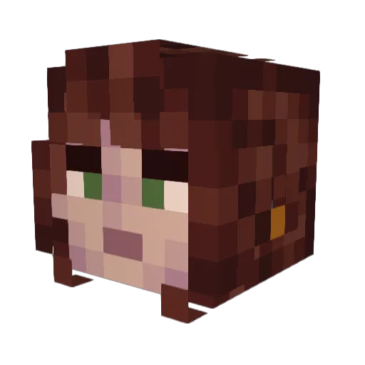 Emberhail Minecraft avatar head, 3D render